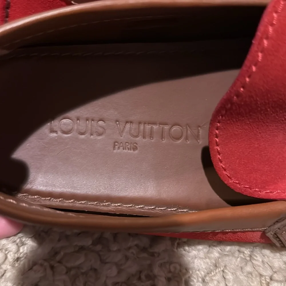 Louis Vuitton Hockenheim Moccasin Red Suede Driving Loafers